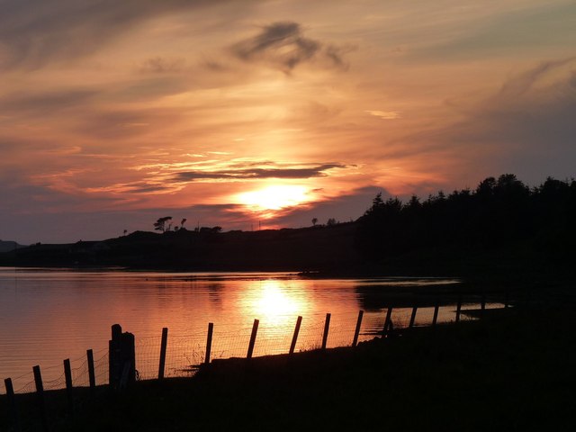 Setting sun over Loch Snizort