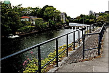 M2925 : Galway - River Corrib Walk - Railing, Inlet, Structures  by Joseph Mischyshyn
