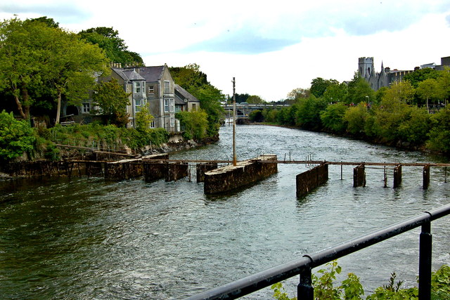 Galway - River Corrib Walk - Buildings & Footbridge