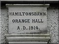 Plaque, Hamiltonsbawn Orange Hall