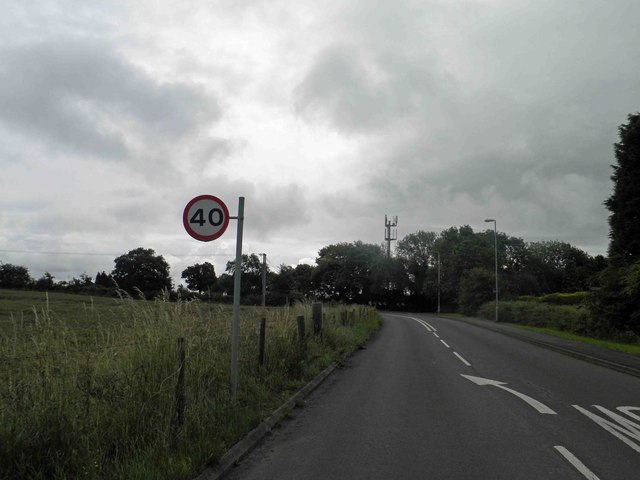 40 mph road sign near Oakthorpe