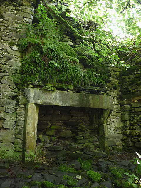 Stone fireplace, abandoned farmhouse at... © Karl and Ali cc-by-sa/2.0 ...