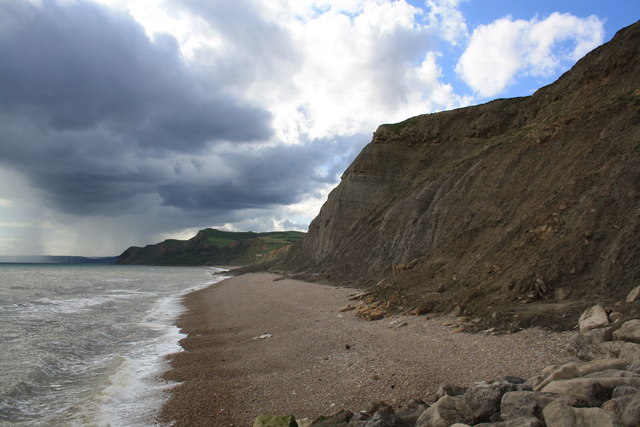 Cliffs and blocked beach