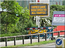 TQ2081 : Sign for Olympics lane, Gipsy Corner by David Hawgood
