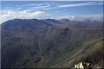 NY2607 : Looking West from Pike of Stickle: the head of Mickleden by Christopher Hilton