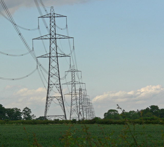 Electricity pylons near Glenfield