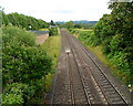 SO3210 : Welsh Marches railway line passes through Penpergwm by Jaggery