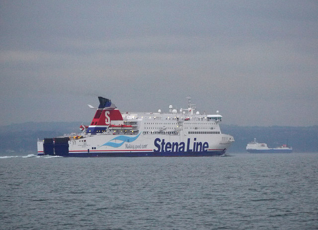 The 'Stena Superfast VIII' in Belfast Lough