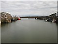 NY0336 : Looking north from the footbridge over the harbour, Maryport by Graham Robson