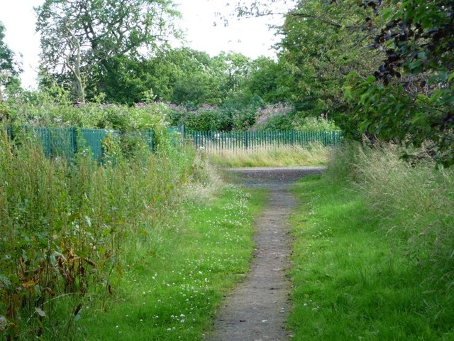 Well-used path on disused track