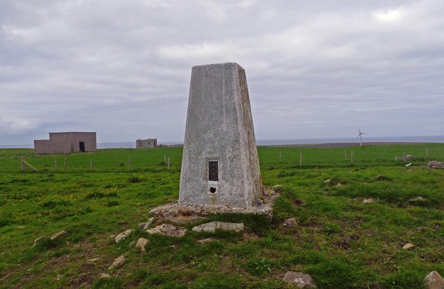 Triangulation pillar, Ward Hill, Deerness, Orkney