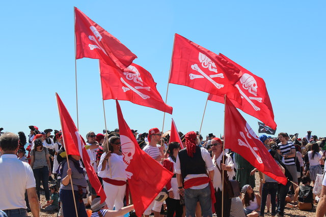 Pirates on Pelham Beach, Hastings Pirate Day