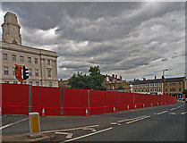 SE3406 : Construction hoardings on Shambles Street by Steve  Fareham