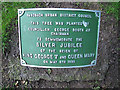 SJ7661 : King George's tree - plaque by Stephen Craven