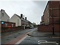 Looking south-southeast from Wilkinson Street into Brunswick Street