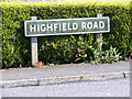 TM3876 : Highfield Road sign by Geographer