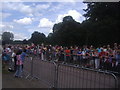 Crowd waiting for olympic men