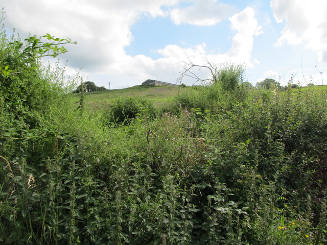 View up slope to farm sheds at Corragary