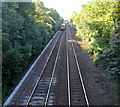 Train for Barry Island heads towards Cathays station, Cardiff