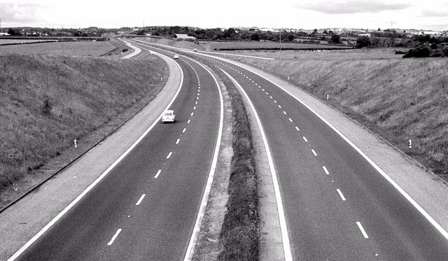 The M1 at Tamnamore near Dungannon (1980)