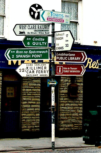 Milltown Malbay - Main Street (N67) - Signs & The Restaurant