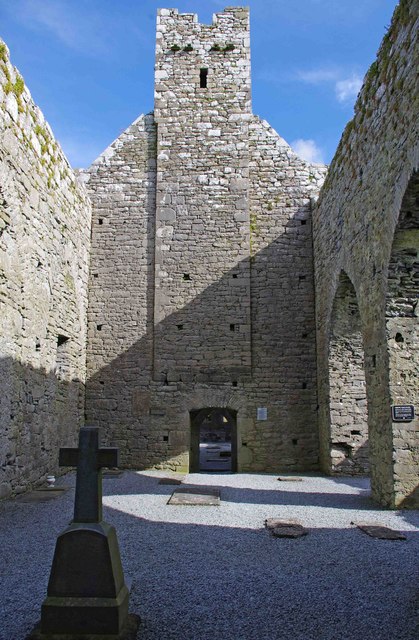 Corcomroe Abbey - interior looking east, near Bealaclugga, Co.Clare