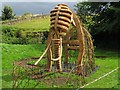 SK5374 : Wooden mammoth at Creswell Crags by Richard Green