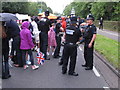 Cheerful police at Olympics cycling time trial