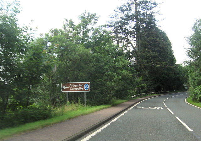 Ardgartan Campsite Sign On A83 © John Firth Cc By Sa20 Geograph Britain And Ireland 0482