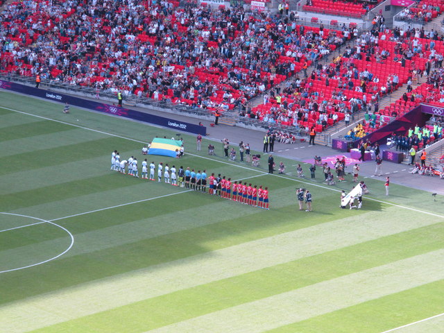 S Korea v Gabon line up, Olympics men's football, Wembley