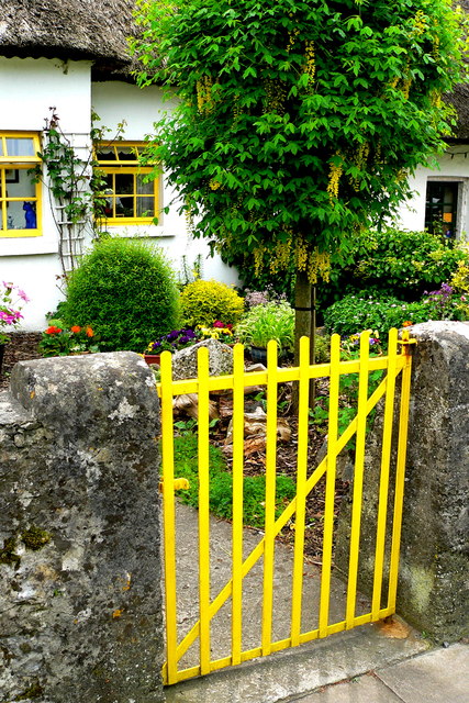 Adare - Main Street - Blue & Yellow Cottage Dwelling