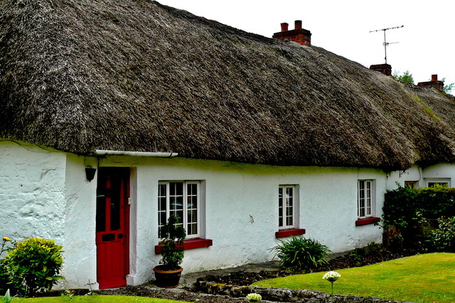Adare - Main Street - White & Red Cottage Dwelling