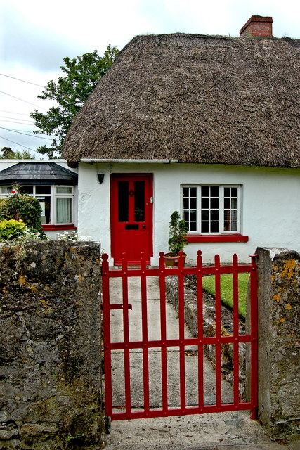 Adare - Main Street - White & Red Cottage Dwelling