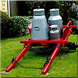 R4646 : Adare - main Street - Red Milk Cart without Wheels by Joseph Mischyshyn