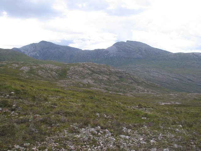 View to distant Sgorr Ruadh and Fuar Tholl