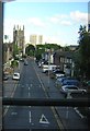 Croydon: Rectory Grove and the parish church, from the Tramlink viaduct