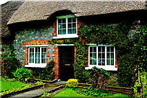 R4646 : Adare - Main Street - Grey Stone, Red Brick & White Cottage Dwelling by Joseph Mischyshyn