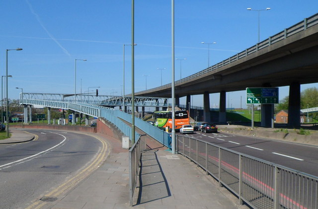 Long ramp up to a footbridge under the... © Jaggery :: Geograph Britain ...