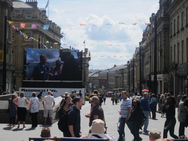 Big screen at the top of Grey Street