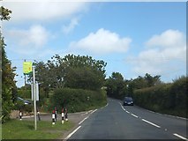 SZ5481 : Bus stop and staggered junction on Shanklin Road near Sandford by David Smith