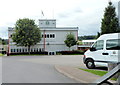 A school building and a school van, Oakdale Comprehensive School