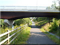 River bridge crosses over a cycle route, Abercynon