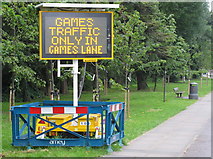 TQ1882 : "Games traffic only in games lane" Olympics sign by David Hawgood