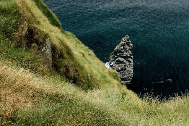 Cliffs of Moher - View to West from Upper End of NW Path along Cliffs