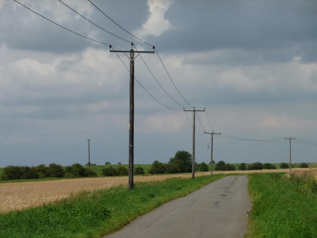 Telegraph poles along Cloot Drove
