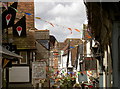 Flags among the rooftoops