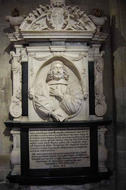 Memorial to Bishop John Gauden, Worcester Cathedral