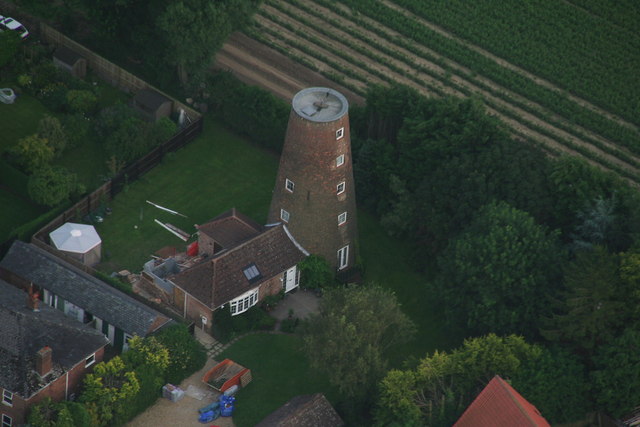 Moulton Chapel windmill, aerial