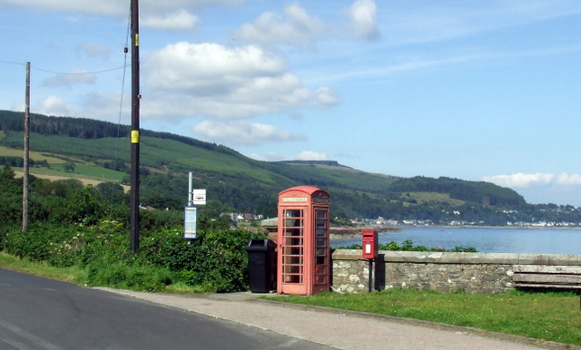 Red phone box at Toward Point
