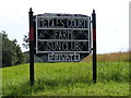 TM4076 : Melles Court Farm Sun Club sign by Geographer